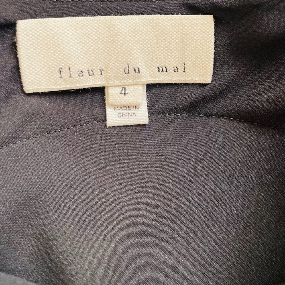 Fleur du Mal SIZE 4 silk black high rise asymmetrical garter skirt - Picture 7 of 9